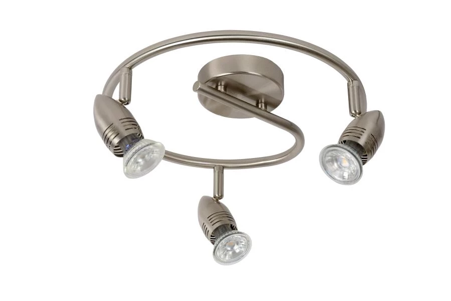 Lucide CARO-LED - Spot plafond - Ø 31 cm - LED - GU10 - 3x5W 2700K - Chrome Dépoli - éteint